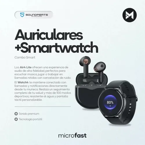 Combo Auricular Air4 Lite + Reloj Watch4 Soundpeats