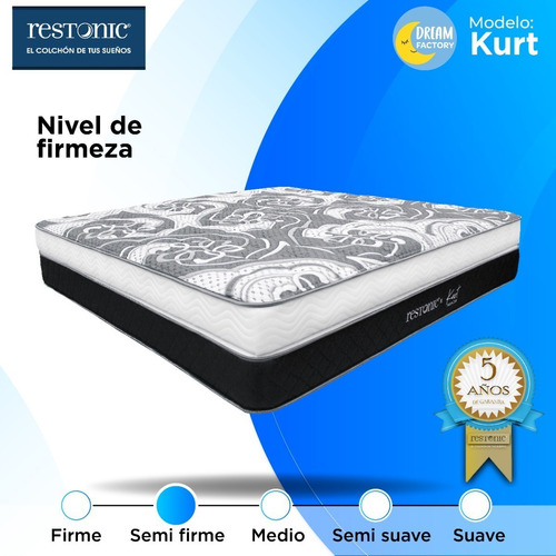 Imagen 5 de 6 de Restonic Kurt Colchón King Size Ortopédico Con Suave Espuma