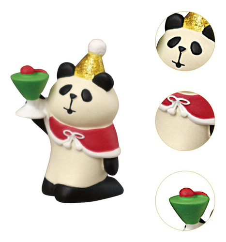 4 Estatuilla En Miniatura De Navidad, Miniestatua De Panda