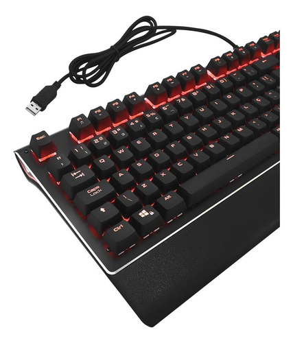 Teclado Mecânico Rgb Switch Red Evus Tc-08b Blackout
