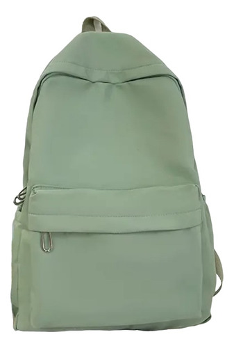 Mochila Escolar Preppy En Tono Verde, Elegante Y Fresca 