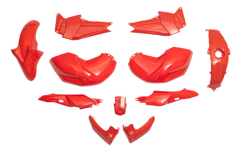 Kit Platicos Completos Yamaha Fz 16 Rojo 9 Piezas Vc