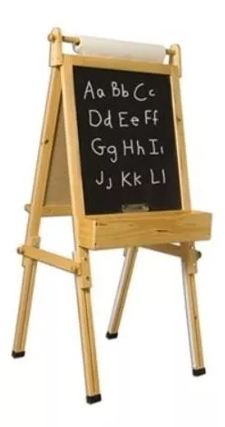 Fundamentals Kids Art Easel 3 in 1 Multipurpose Wooden Art Easel, Chalk  Board & Dry Erase White Board & Paper Roll with Paper Clamp Adjustable  Height