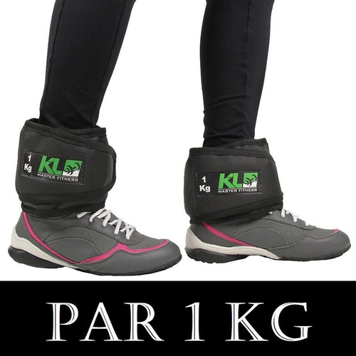 Imagem 2 de 3 de Par Caneleira Tornozeleira Kl Master Fitness Peso 1 Kg