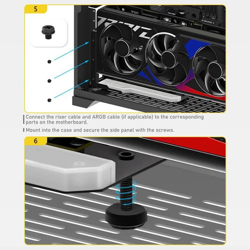 Kit Suporte Vertical Placa Vídeo Pcie Led Gpu