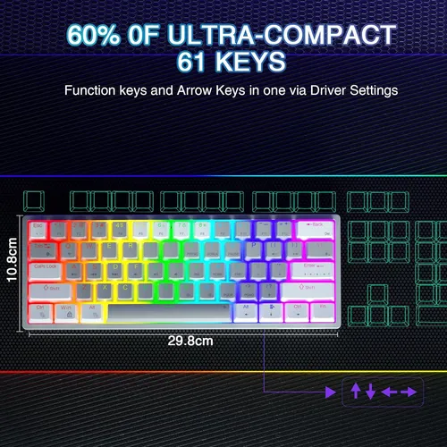 Aula 29 Rgb 60 Porcentaje Teclado Con Cable Pc Gaming Mec...