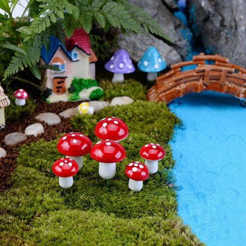 100 Piezas Mini Pvc Setas Casa Miniatura Jardín De Hadas