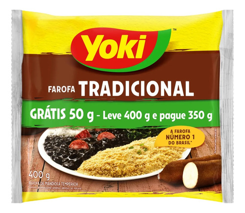 Farofa Tradicional Yoki 400g Farinha Mandioca Harina Brasil