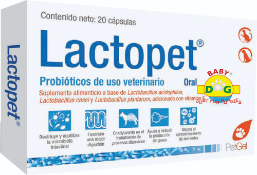 Lactopet Oral 20 Cápsulas ** Lactobacilos Probióticos