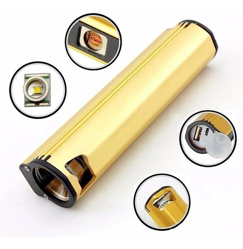 4 Lampara Led Tactica Usb Destapador Encendedor Power Bank