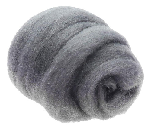 - Fibra De Lana For Hilar A Mano, 10 G, For Muñeca Gris