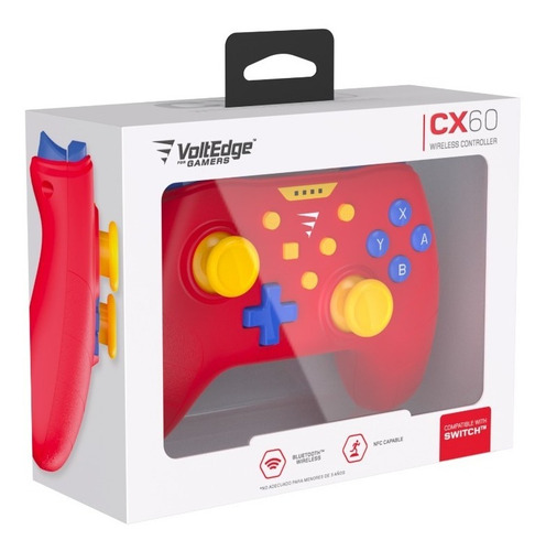 Imagen 7 de 9 de Control Inalámbrco Cx60 Super Mario Bros Voltedge Switch Color Rojo