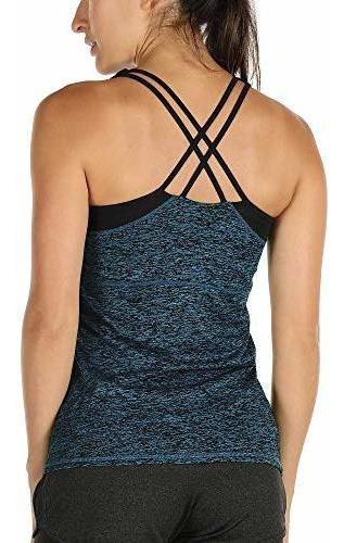 Icyzone Mujeres Workout Yoga Spaghetti Strap Racerback Tank 