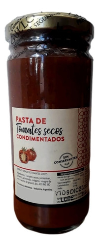 Pasta Tomates Secos Condimentados Sin Conservantes 180