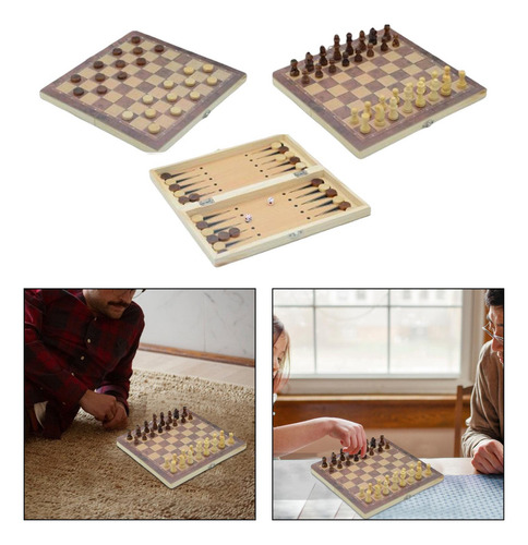 Juego De Ajedrez 3 En 1, Tablero Plegable, Juguetes Educativ