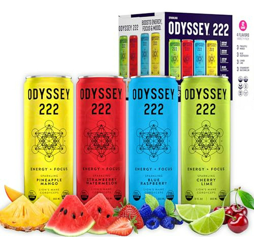 Energizante Odyssey 222mg Cafeína Y L Teanina, Paquete Mixto