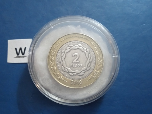 Moneda De 2 Dos Pesos Año 2010.con Cajita Argentina 