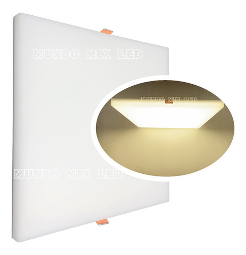 02pçs Luminaria Borda Infinita Qd 22cm C/led 36w Morno 4000k