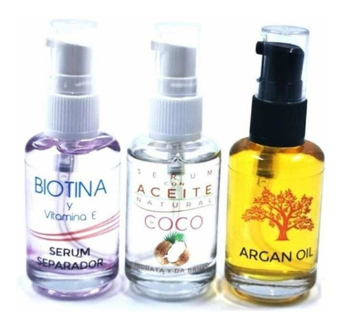 X 6 Aceite Capilar 30 Ml Biotina Argan Coco Monoi Ricino