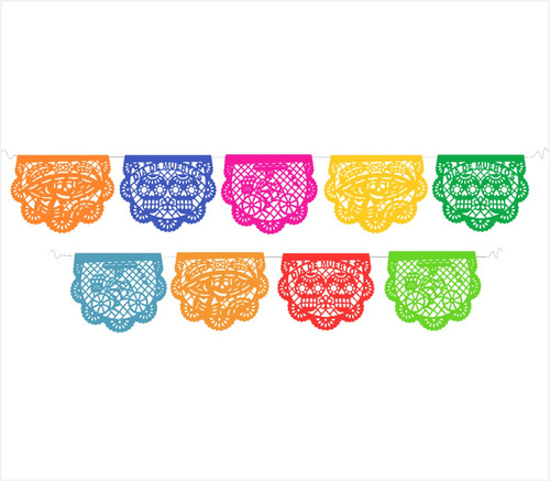 Decoración Día De Muertos Tira Mantel 1/8 Papel, 10 Pz