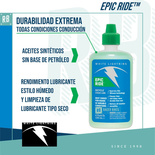 Imagen 2 de 10 de Aceite Lubricante Bicicleta White Ligtning Seco (120ml)