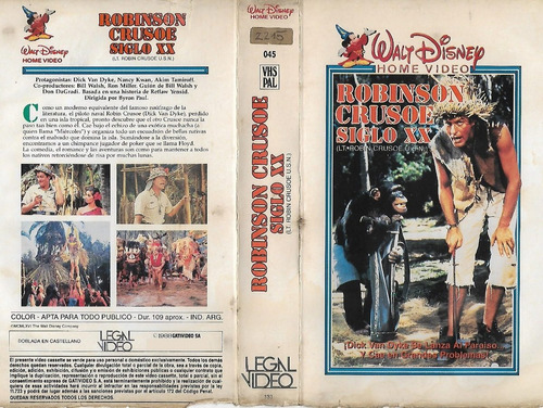 Robinson Crusoe Siglo Xx Vhs Walt Disney Dick Van Dyke