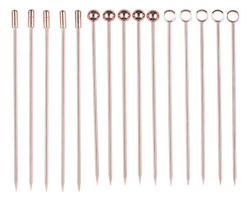 Puas Para Picada De Acero Inoxidable De 10 Cm Rosa 15 Pzas