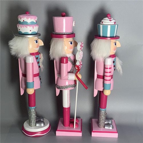 2 Piezas De Adorno De Estatuilla De De Cascanueces De Madera