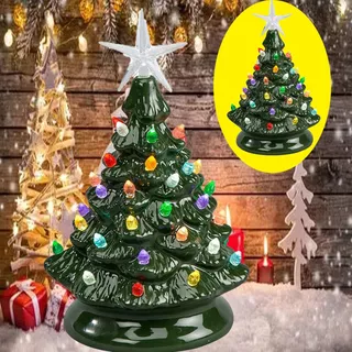 Cerámica Luces Árbol de Navidad 6 Color Mezcla Medio De Cerámica giros Árbol P & P libre * 