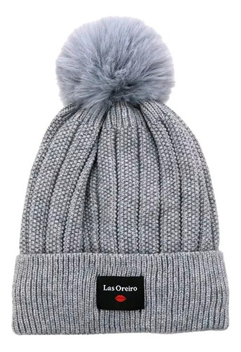 Gorro C/pompon Corderitotejido Invierno Doble Capa  Polar