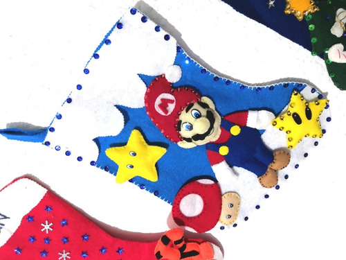Bota Navideña De Mario Bros, Accesorio Decoración Navidad