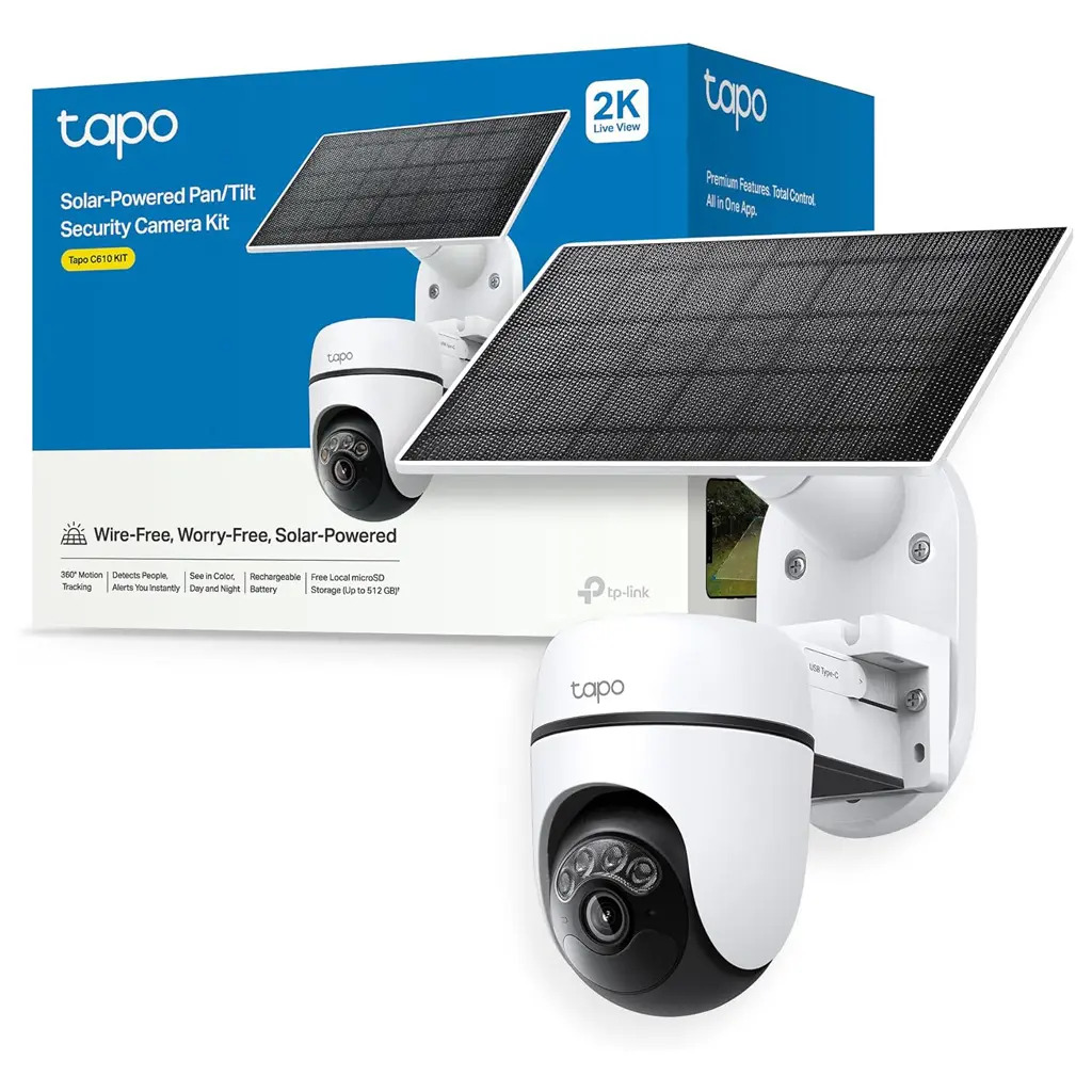 Cámara Wi-fi Tp-link Tapo C610 Kit 2k Con Panel Solar Y Batería Visión Nocturna A Color