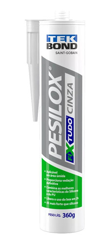 Cola Silicone Cinza Pesilox Fixtudo Tekbond 360g Forte