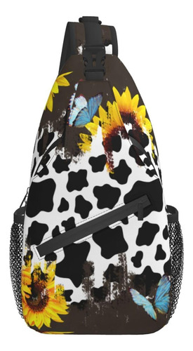 Majoug Mochila Bandolera Con Estampado De Vaca Y Girasol Par