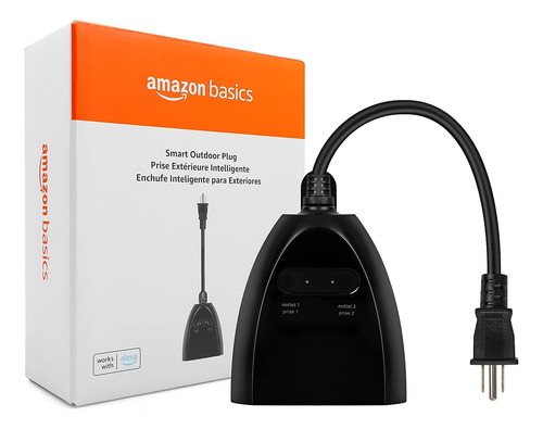 Enchufe Inteligente Para Exteriores Amazon Basics Con 2...