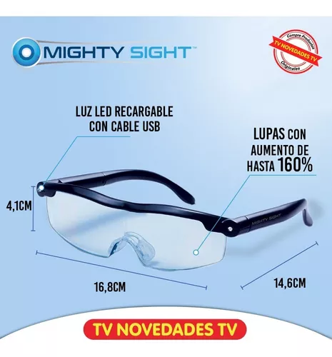 Gafas De Aumento Lectura Big Vision Migthy Sight Lupa Luz Led