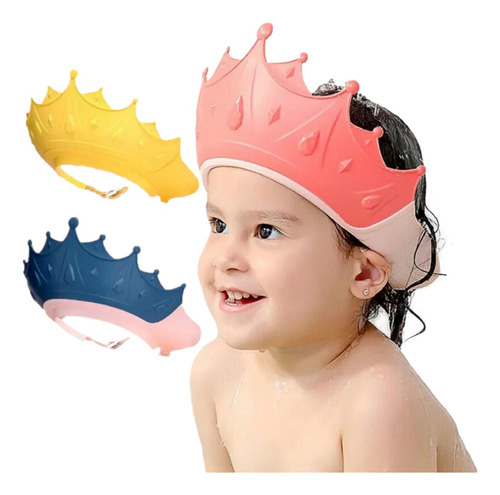 Gorro Sombrero De Baño Ducha Bebés Niños Corona Visera