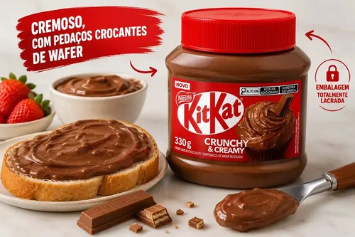 Pote Creme Chocolate Crocante Kit Kat Crunchy & Creamy 330g Nestlé