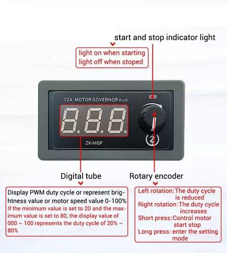 Imagen 7 de 9 de Pwm Control Velocidad Motor Leds Zk-mgp Dc 5-30v 12a 360w