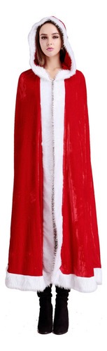 Capa De Papá Noel De Navidad Con Capucha Roja