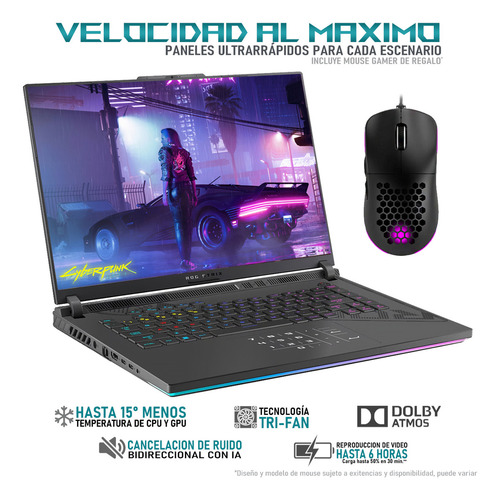 Laptop Gamer Asus Rog Strix G16 Nvidia Geforce Rtx 4060 Intel Core I9 14900hx 32gb Ram 1.5tb Ssd 16 Windows 11 Home Mouse Dxt Gaming Teclado En Español - Excelente (Reacondicionado)