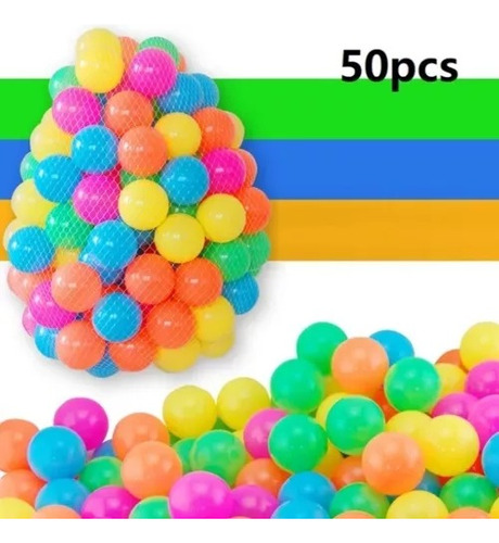  Pelotitas Plasticas De Colores 50 Unidades