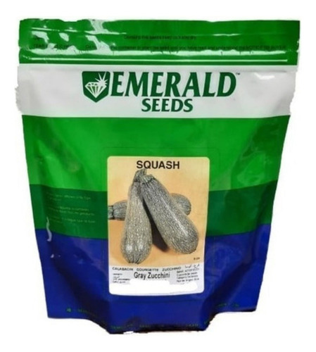 Semilla De Calabaza Grey Zuchini 1lb Bolsa Hortaliza Emerald