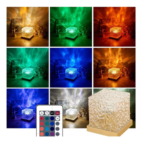 Lámpara De Agua Celestial, Luz Nocturna Giratoria Con Olas