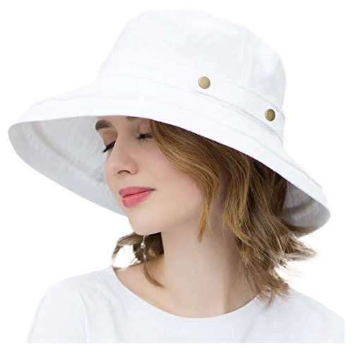 Sombrero De Algodón De Ala Ancha Para Mujer Upf50+