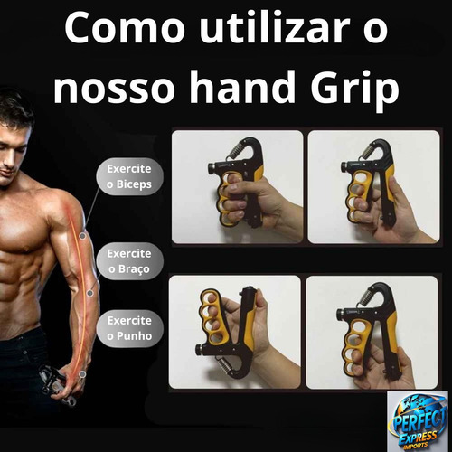2 Hand Grip Fortalecedor De Punho Mãos E Antebraço 5 A 100kg Ajuste Intensidade Treino Aparelho Fitness Fisioterapia