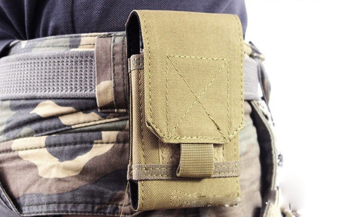 Porta Celular Tatico Militar Modular Tan Molle Polícia