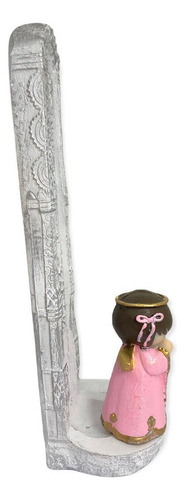 Incensario 7 Chakras Branco Vertical Anjinho Rosa 22 Cm Em