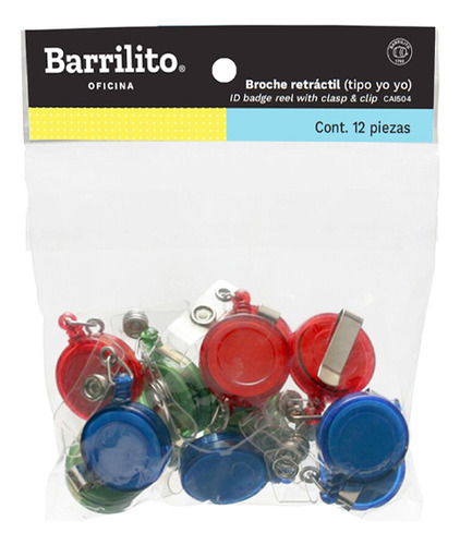 Porta Gafete Barrilito Cai504 Retráctil Tipo Yo-yo C/12 /vc