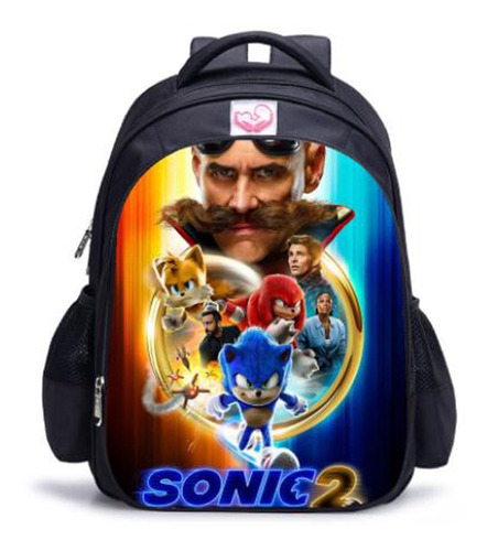 Mochila Sonic Para Estudiantes Con Dibujos Animados De Polié